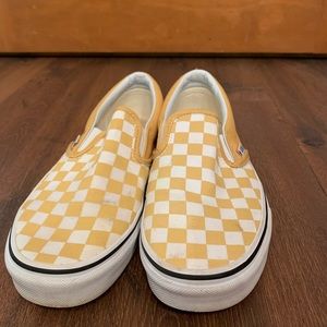 Yellow and white checkered vans